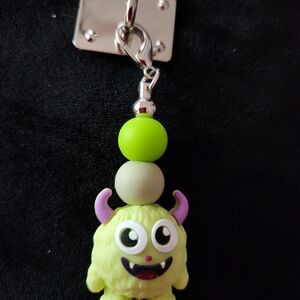 Cute Monster Tumbler Charm with Green/Purple Accents